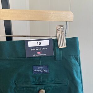 Vineyard Vines Boys 18 - 30x28.5 Green Breaker Chino Snowflake Allover Pants NWT